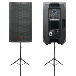 Par Caixa Amplificada Profissional HAYONIK PRO15 + Pedestal
