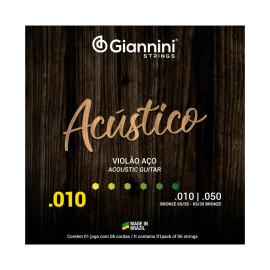 Encordoamento Giannini Ac�stico Viol�o A�o .010|GESWAM 